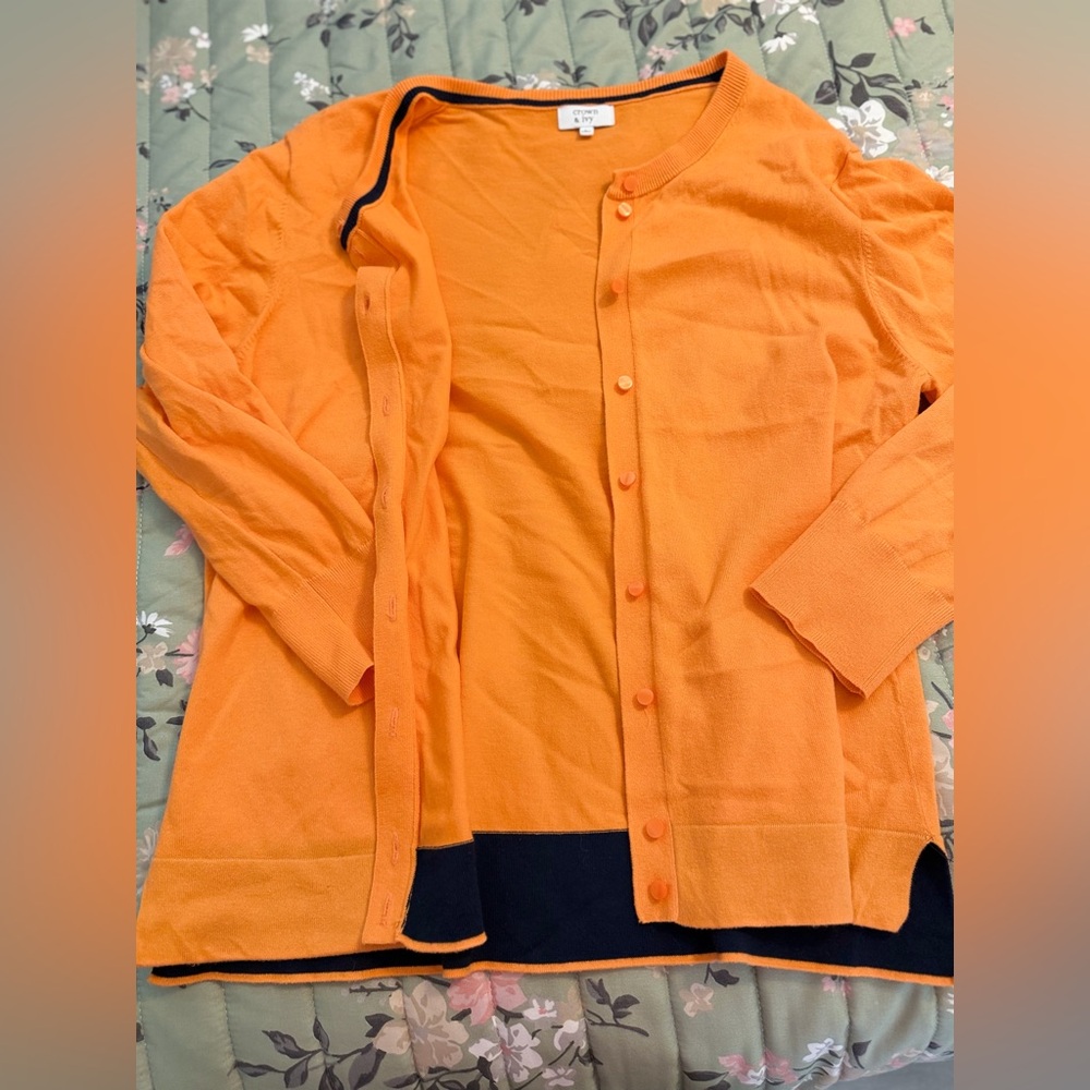 Crown & Ivy Vibrant Orange Cardigan